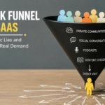 Dark Funnel in B2B SaaS showing hidden buyer interactions across private communities, social conversations, podcasts, content discovery, and direct visits.