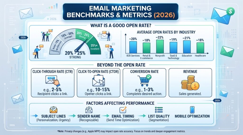 what is a good open rate for email marketing