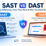 SAST vs DAST comparison showing static and dynamic application security testing