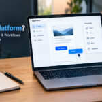 What is a no code platform? Person building an app with drag-and-drop tools