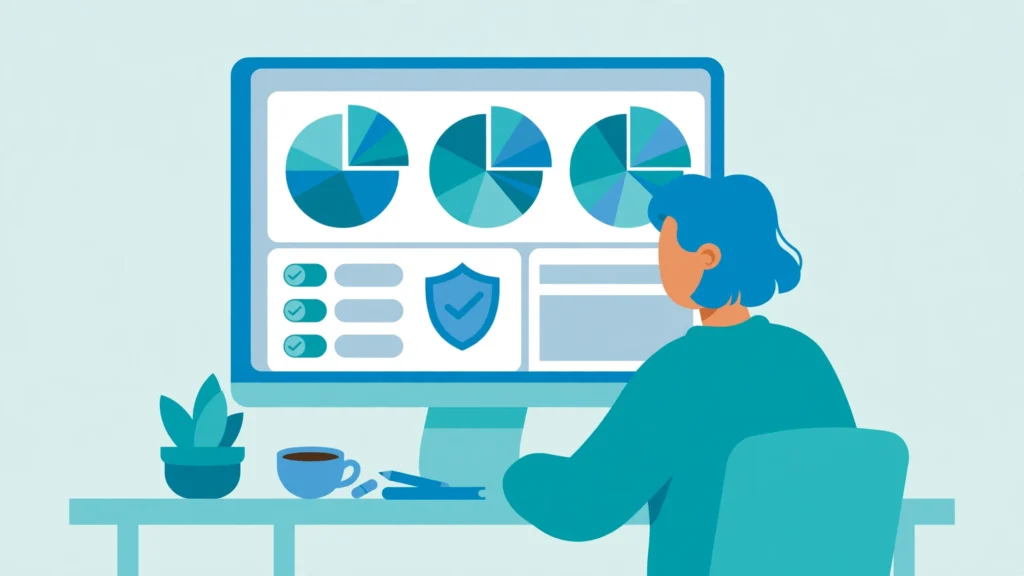 Marketer reviewing AI personalization settings and predictive segments on a dashboard