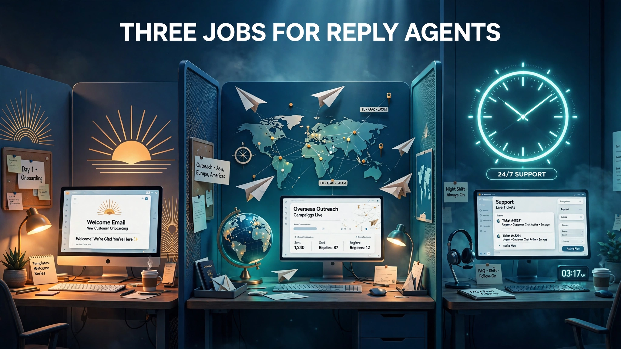 EngageLab Agent Email three jobs for reply agents across lifecycle, outreach and support