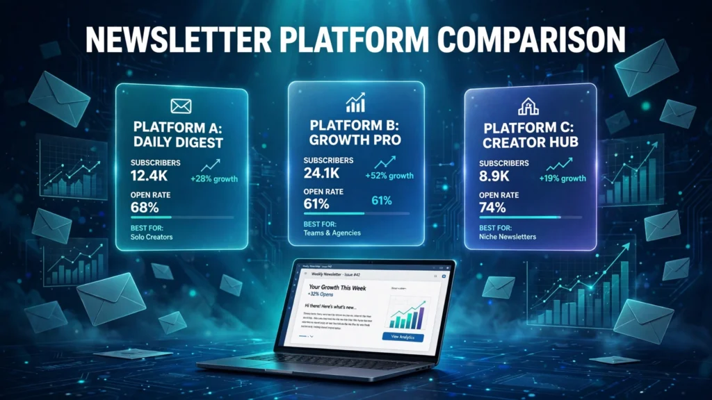 Beehiiv vs Substack vs Kit newsletter platform comparison for creators in 2026
