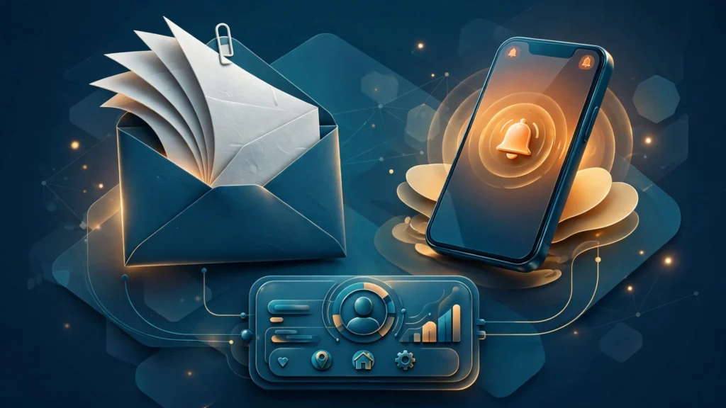 Channel roles diagram for email sms marketing automation in an omnichannel program